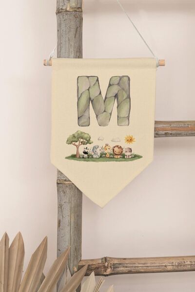 Postifull Çocuk Odası Dekor, Duvar Süsü, Ahşap Bebek Odası Dekor, Canvas Flam...