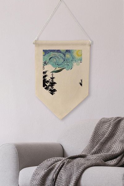 Postifull Σειρά τέχνης Van Gogh - Διακόσμηση τοίχου Pinterest με μπαλκόνι, κάλυμμα τοίχου με κρεμαστό καρτέλα NO:450