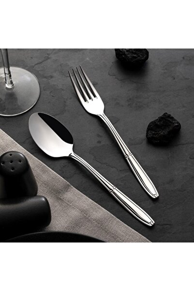 Nehir Buket Plain Shiny Knifeless Cutlery Set 60 Pieces 18/10