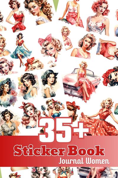 Postifull Set de 35 de autocolante vintage de dimensiuni mari - registru, carte de etichete și jurnal