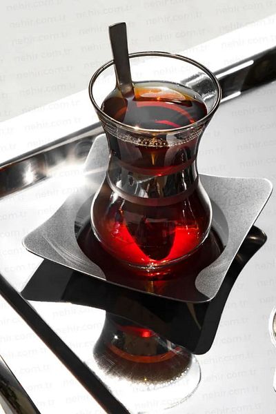 Nehir Clove Plain 18/10 Stainless Steel 12 Pieces Tea Plate 9 x 9 cm