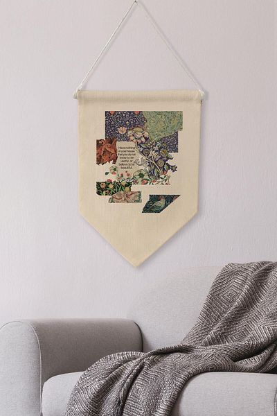 Postifull Pinterest Duar Decor - Art Series Καμβάς κάλυμμα Duar με κρεμαστό σημαιάκι NO:437