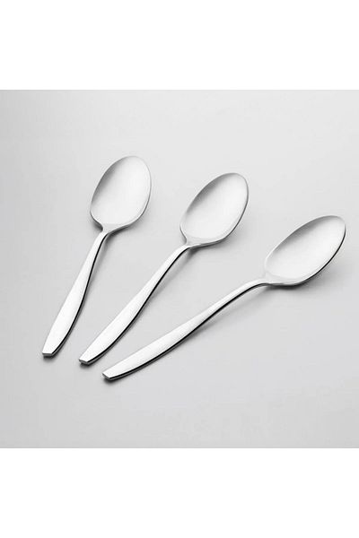 Nehir Sahra Plain 18/10 Stainless Steel Dinner Spoon Set 12 Pieces