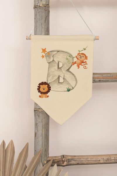 Postifull Çocuk Odası Dekor, Duvar Süsü, Ahşap Bebek Odası Dekor, Canvas Flam...