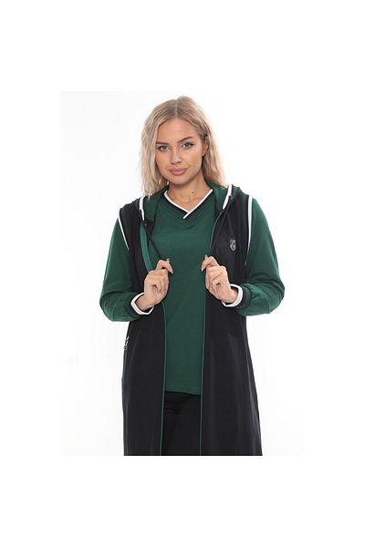 WND SPORT V-Neck Zippered Vest Classic Leg 3-Piece Wnd Women's Tunic Tracksuit Set