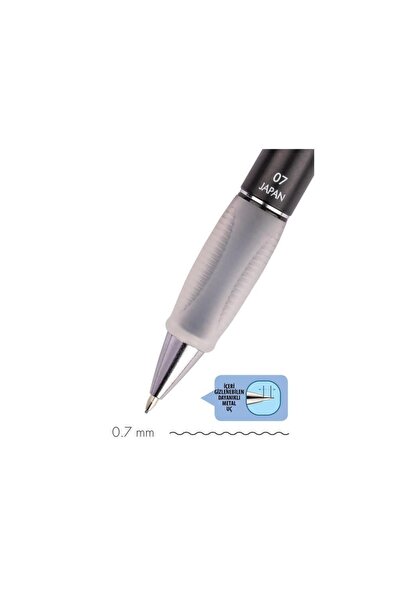 Serve Deep Mekanik Uçlu Kalem 0.7 mm Metalik Mr. Siyah + Tombow 0.7 mm 2b Uç 3 Adet