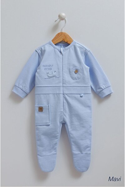 Caramell Comfortable and Flexible Patterned Baby Onesie - 100% Cotton, with Booties (1-3 and 3-6 Months), 6-9 and 9-12 Months Without Booties