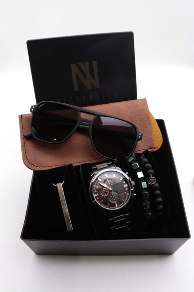 Northwatch ساعة يد رجالية طقم نظارات وقلادة وسوار
