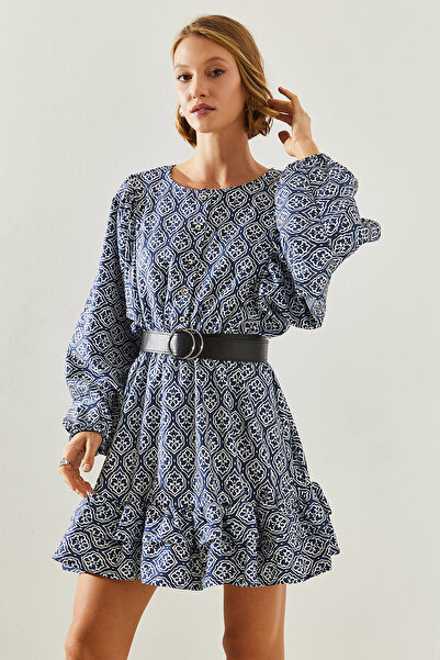 Bianco Lucci Dámské minišaty s netopýřími rukávy a volány s elastickým pasem – 21580 60251730