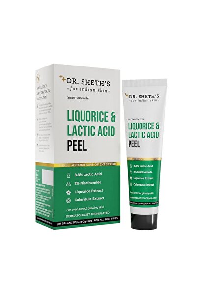 Dr. Sheth's Liquorice & 8.8% Lactic Acid Chemical Peel For Even-Toned, Glowin...