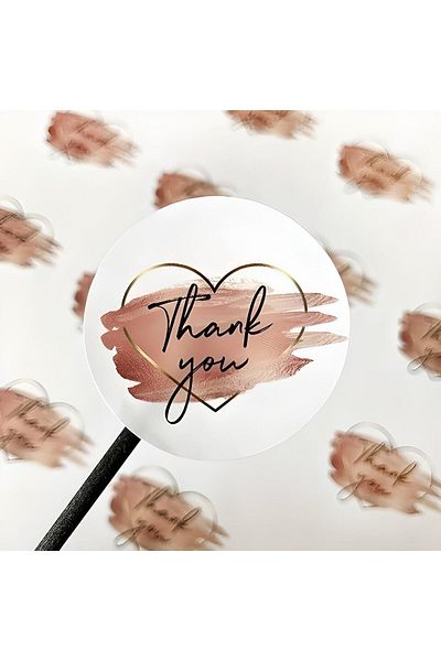 etikettcim Coated Sticker Thank You 210 Pieces