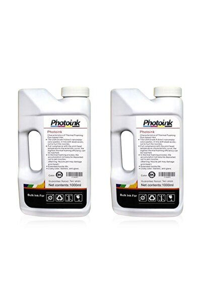 PHOTOINK Epson Tüm   Uyumlu 4 Renkli Yazıcılar 2 Litre Siyah Mürekkep 100.000...