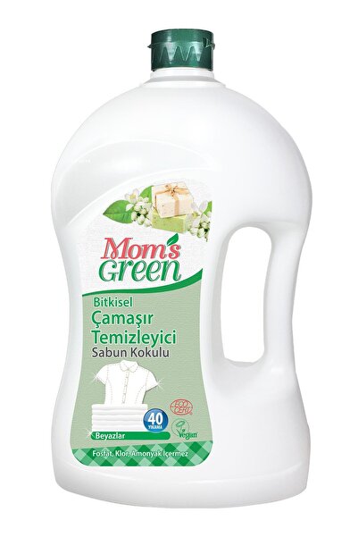 Mom's Green 1500 ml Bitkisel Çamaşır Temizleyici Beyazlar İçin- Sabun Kokulu 40 Yıkama