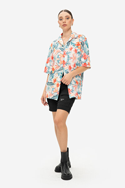SOUTH COL Cămașă hawaiană florală rezistentă la pete, ulei, hidrofugă, pentru...