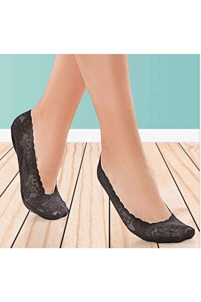 asgül tuhafiye 3 قطع جوارب راقصة باليه نسائية من الدانتيل السيليكون الأسود 3 قطع