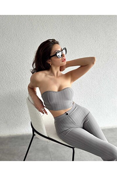 Markleydi Női füves csíkos alsó felső öltöny