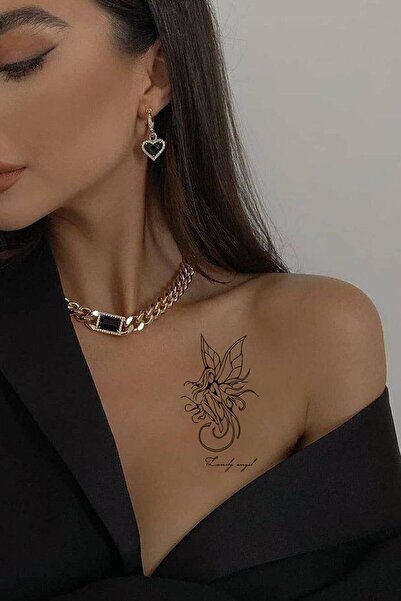 Hilvera Fairy Kanatlı Peri Kızı Omuz Geçici Dövme Tattoo