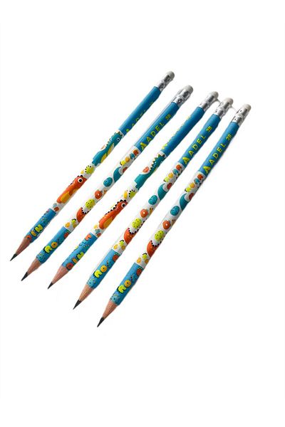 MLS KURUMSAL Dinosaur Patterned Adel Stationery Set - Pencil, Eraser and Pencil Sharpener 7 Pieces