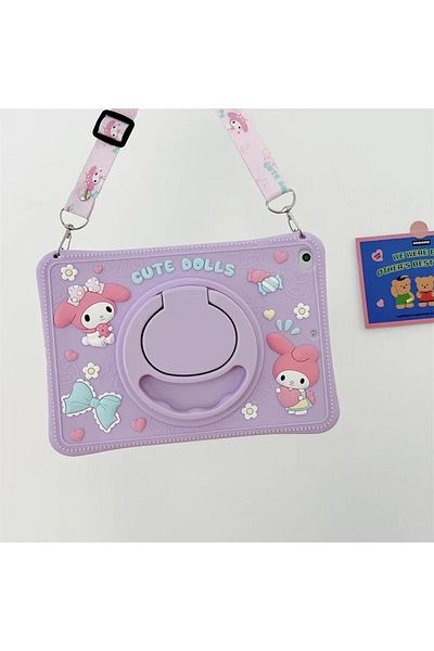 Alfa MEC Samsung Galaxy Tab A8 10.5 Sm-x200 2021 Compatible Case Cute Dolls with Stand for Children with Character