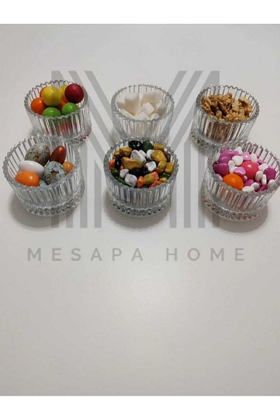 MESAPAHOME 6 PIECES GLASS COOKIES PRESENTATION BOWL MAGNOLIA BOWL SULTAN PLATE PRESENTATION BOWL SERVING SET