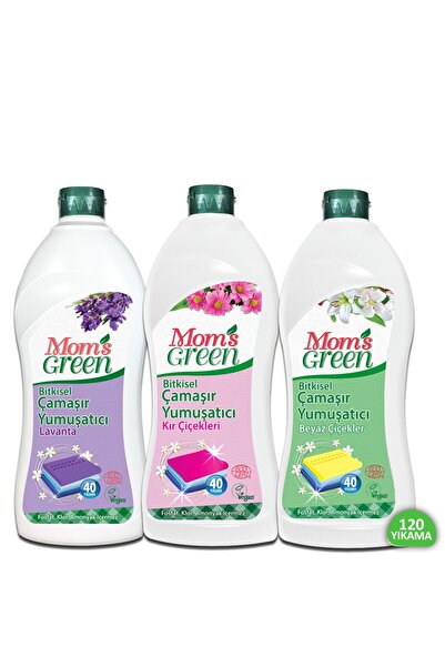 Mom's Green 3'lü Bitkisel Çamaşır Yumuşatıcı Seti Lavanta Kır Çiçekleri Beyaz...