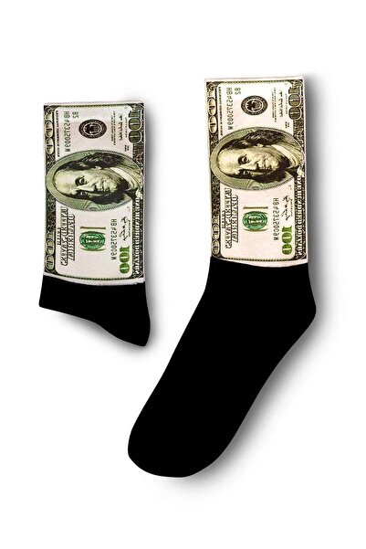 Genel Markalar 100 Dolar Benjamin Franklin Çorap - Unisex