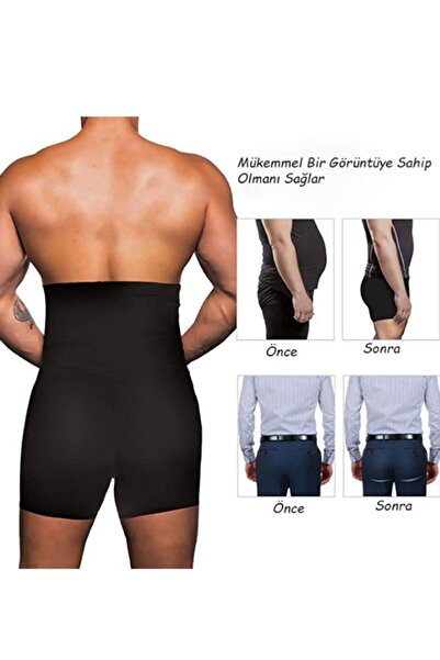 Esbersi Erkek Göbek Düzleştirici Sıkılaştırıcı Yüksek Bel Silikonlu Boxer Korse