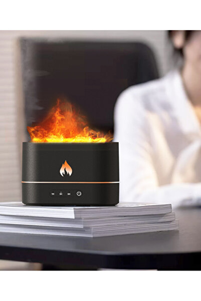 MATECHNO Alev Görünümlü Hava Nemlendirici Aromatik Oda Kokusu Difüzörü Led Iş...