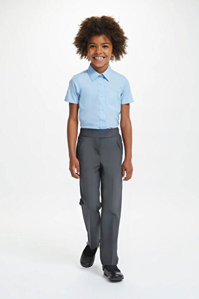 YAKAMEL Gray Lycra Flexible Fabric - Children's School Pants
