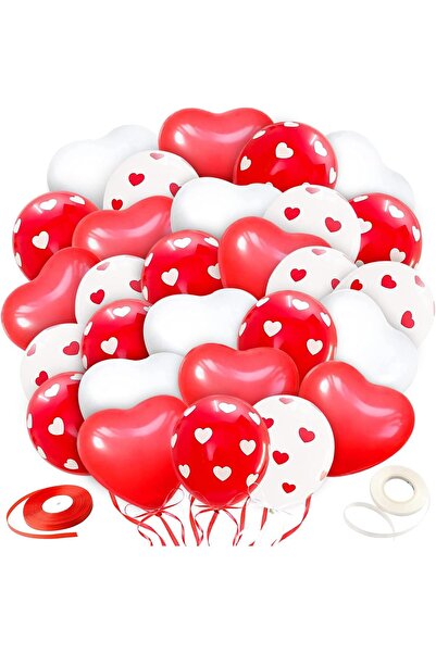 Janissary 30 Adet Karışık Desenli Kalpli Balon Iç Mekan Dekorasyon  Doğum Gün...