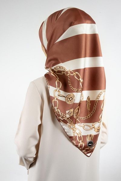 VİOLLA Γυναικείο κασκόλ Twill Χάλκινο 90x90