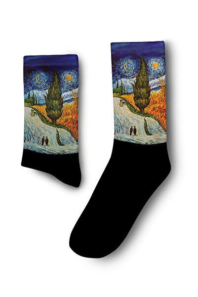 JENES Selvili ve Yıldızlı Yol Çorap - Van Gogh - Unisex
