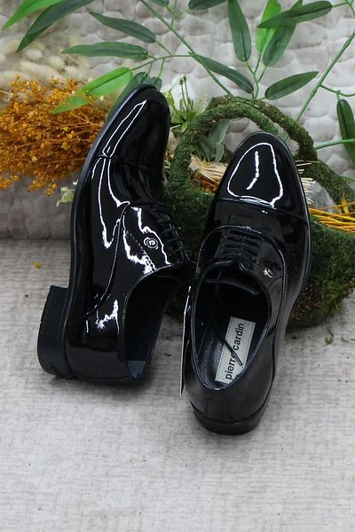 Pierre Cardin Black KHaki Leather - medical Comfort Sole Sneaker. Groom's Shoes and Suit Bottom