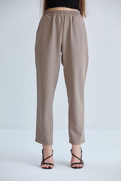 Space Fashion Γυναικείο υφασμάτινο παντελόνι με πέτρινη τσέπη και ελαστική μέση