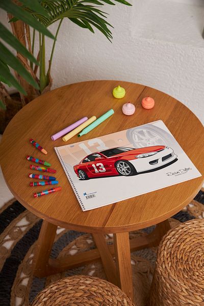printkonsept 12 كتاب صور مع عربة - 15 ورقة غطاء من الورق المقوى 17x24 سم