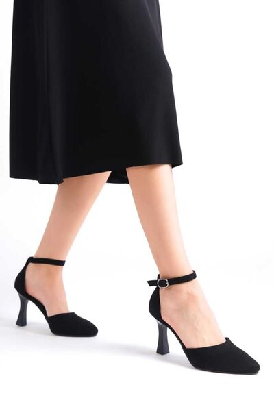 JVC Women's Black Suede High Heel Stiletto Shoes