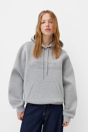 Bershka Dokulu bask l kapu onlu sweatshirt Fiyat Yorumlar Trendyol
