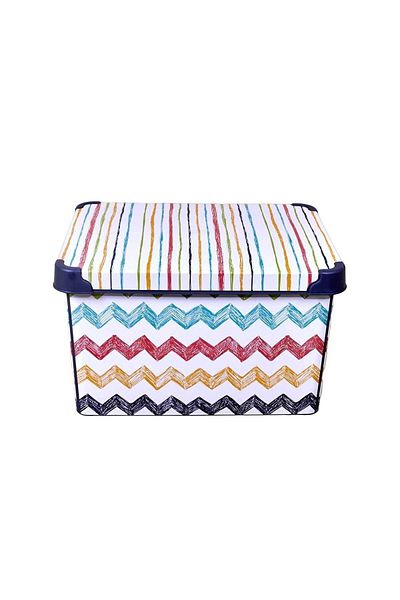 QUTU Style Box Colored Zigzag Toy Storage Box - 20 Liters