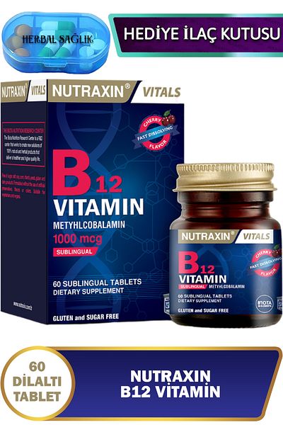 Nutraxin Vitamin B12 - 1000 Mcg under Tongue Tablets, 60 Pieces
