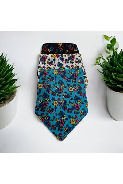 alsaccessories Μαύρο, λευκό και μπλε μοτίβο λουλουδιών 100% βαμβακερό μπαντάν...