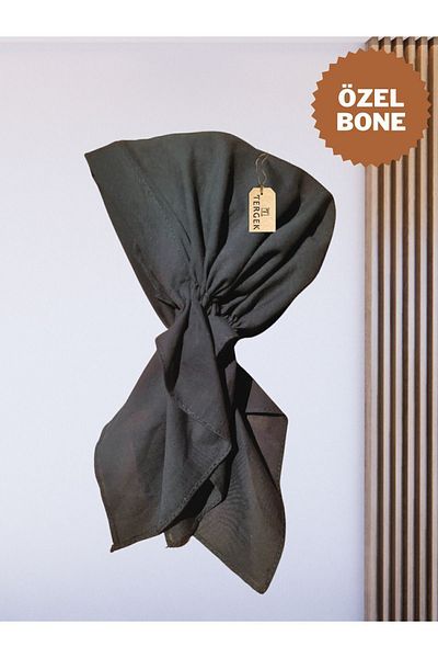 Tergek Black Elastic Bandana - Practical Daily Sports and Lady Doctor Nurse Hospital Chemotherapy Cap