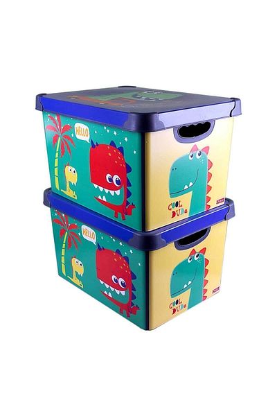 QUTU Style Box Dude Decorative Toy Box Set - 2x 20 Liters