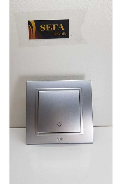 ELBİ Silverline Series - Metalic Gray Light Switch Framed Elbi Zena