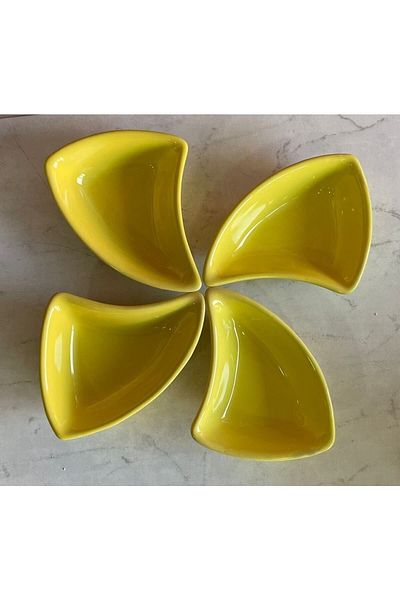 Keramika 17 Cm Wind Snack Bowl Yellow 4 Pieces