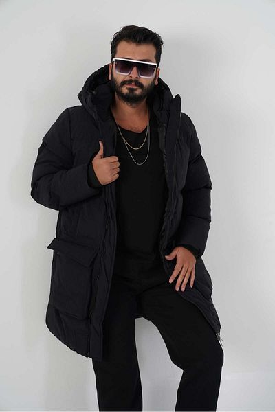 TWILLS Παλτό Puffer Goose Down Fiber Mix Long Pocket Normal Fit Ανδρικό παλτό 23/24 Χειμώνας