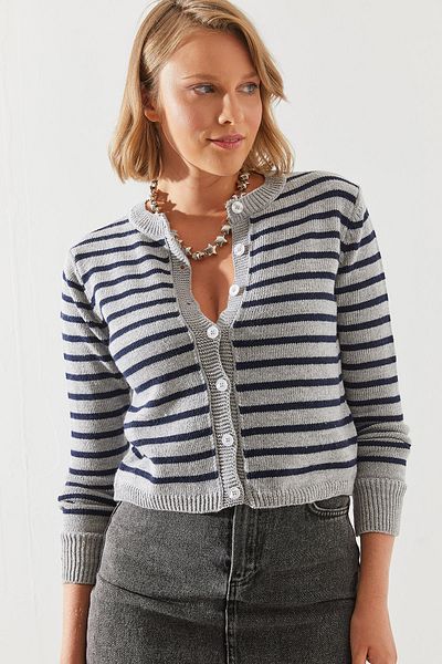 Bianco Lucci 20247506 Model Striped Sweater