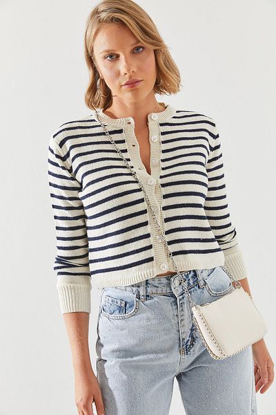 Bianco Lucci 20247506   Modell gestreifter Pullover