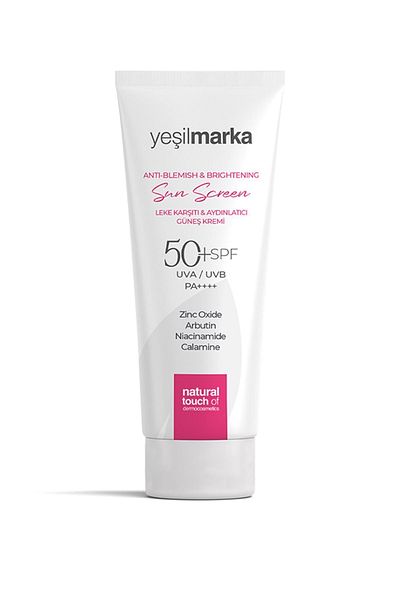 yeşilmarka Anti-Blemish & Brightening Anti-Blemish Pink Coloured Sunscreen 50 Factor (SPF) Tone Equalizer