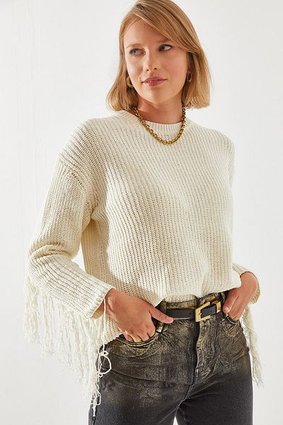 Bianco Lucci Damenpullover mit Fransen - 20247500
