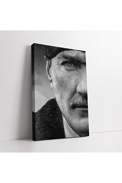 KOSS Dijital Ataturk polu-silueta crno-bela slika na platnu